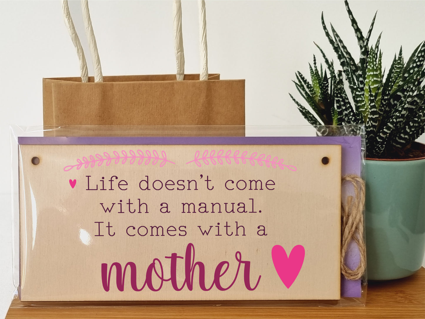 Handmade Wooden Hanging Wall Plaque Life Not a Manual a Mother Sentimental Gift Sign Mother's Day