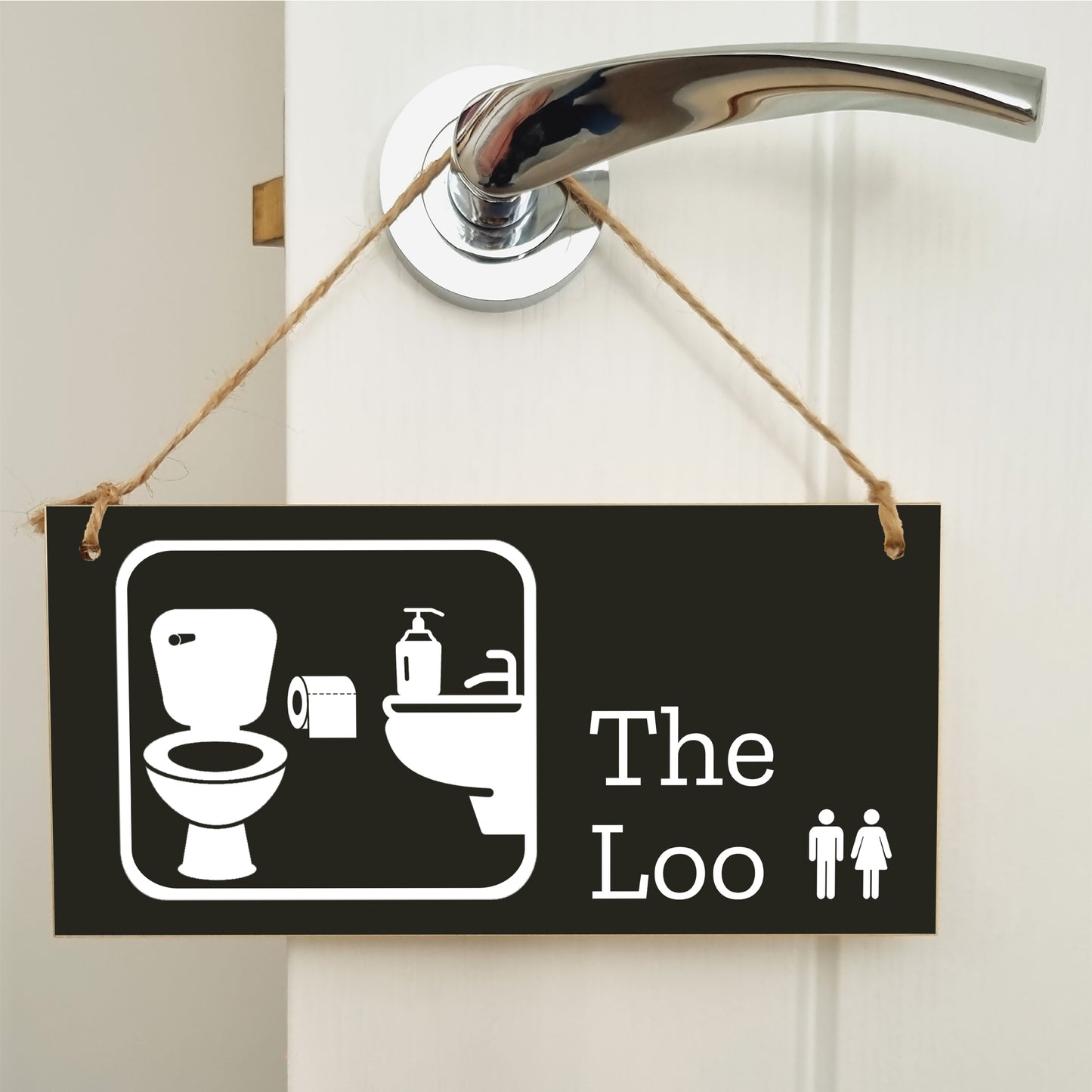 Handmade Wooden Hanging Wall Plaque The Loo Funny Novelty Decorative Door Sign Icon Style The Office