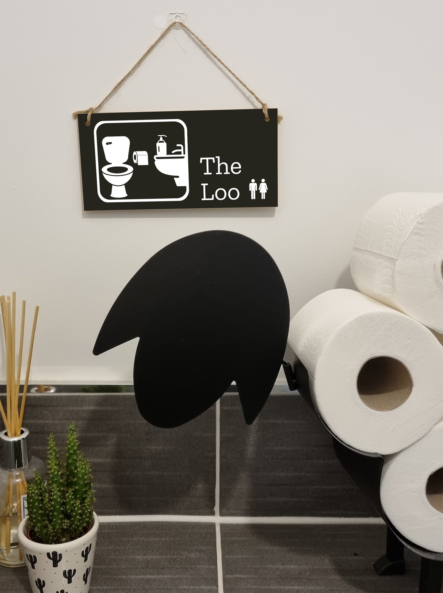 Handmade Wooden Hanging Wall Plaque The Loo Funny Novelty Decorative Door Sign Icon Style The Office