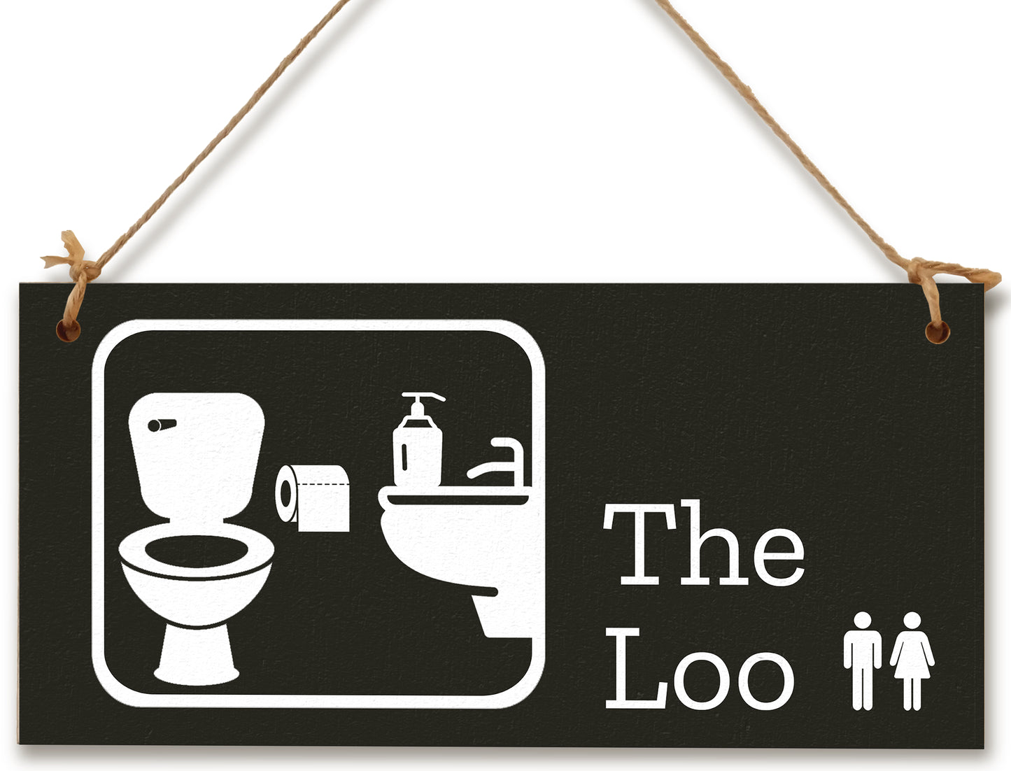 Handmade Wooden Hanging Wall Plaque The Loo Funny Novelty Decorative Door Sign Icon Style The Office