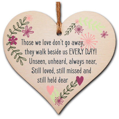 Handmade Wooden Hanging Heart Plaque Gift Those We Love Held Dear Missing You Bereavement In Memory Keepsake Wall Hanger