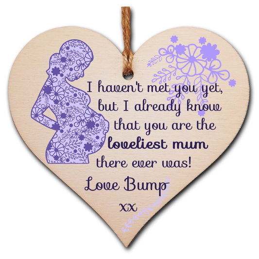 Handmade Wooden Hanging Heart Plaque perfect for mum to be pregnant special keepsake loveliest mum to be from bump cute fun card alternative from baby