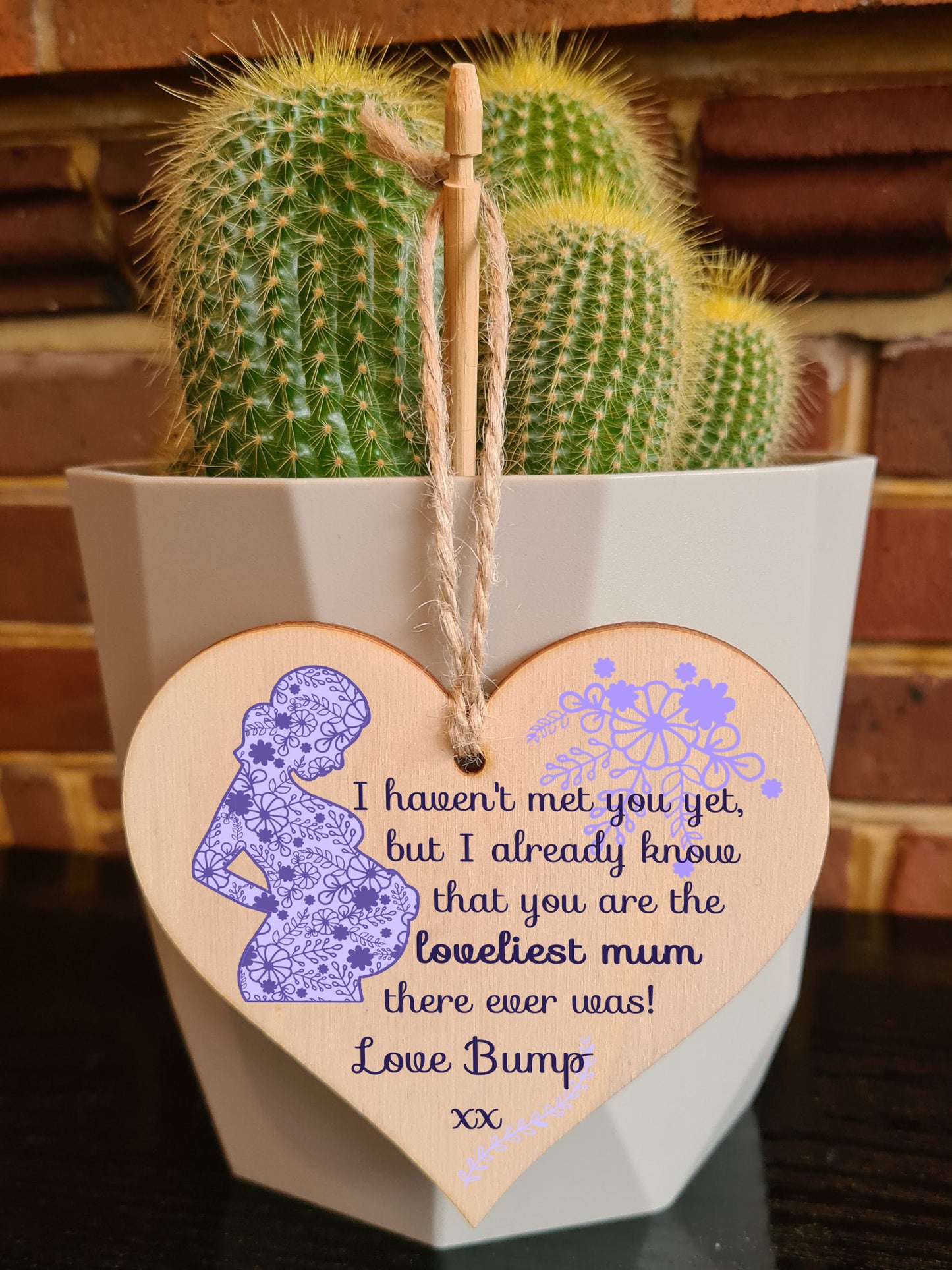 Handmade Wooden Hanging Heart Plaque perfect for mum to be pregnant special keepsake loveliest mum to be from bump cute fun card alternative from baby