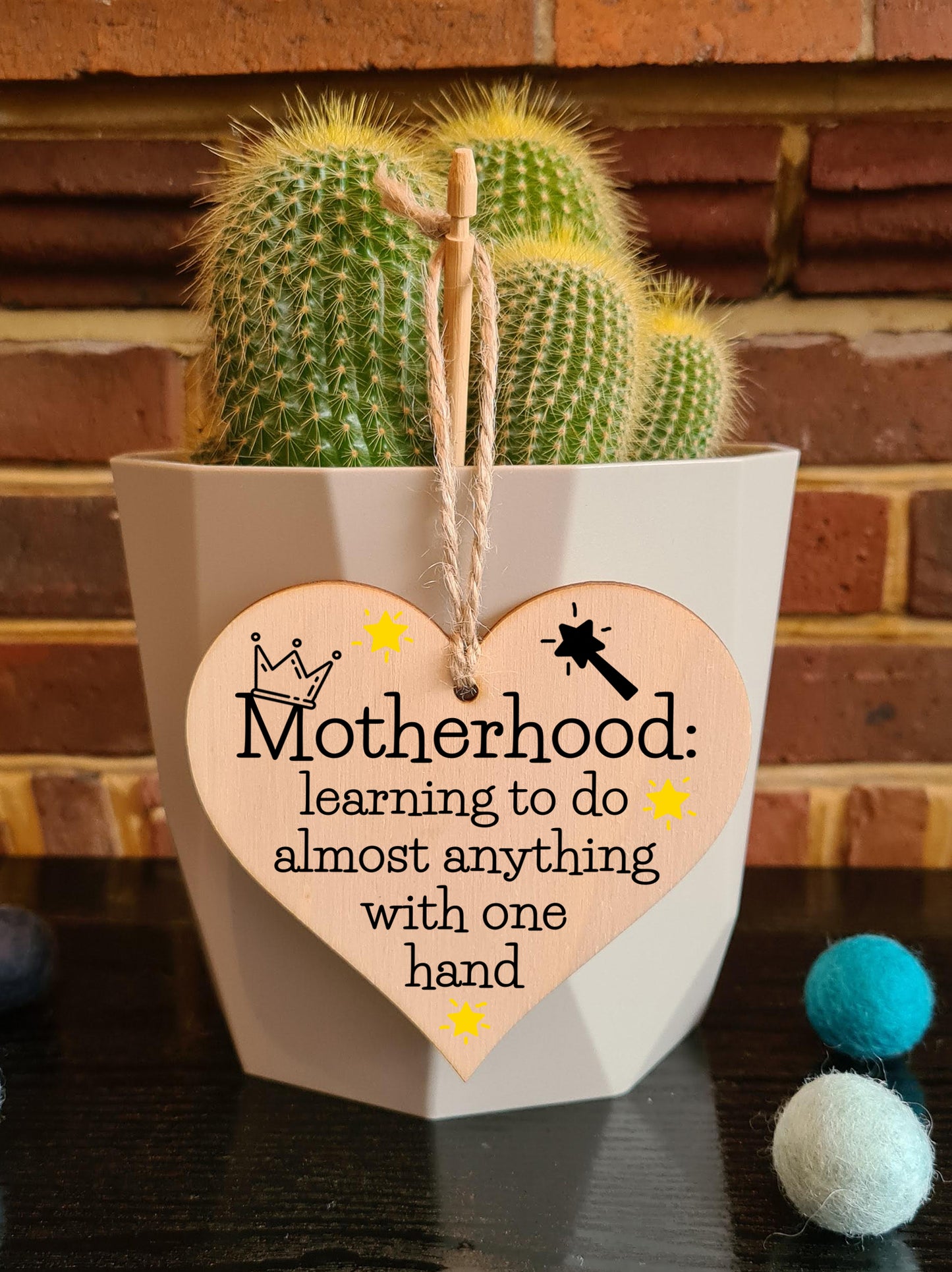 Handmade Wooden Hanging Heart Plaque Gift for Mum Funny Gift about Motherhood