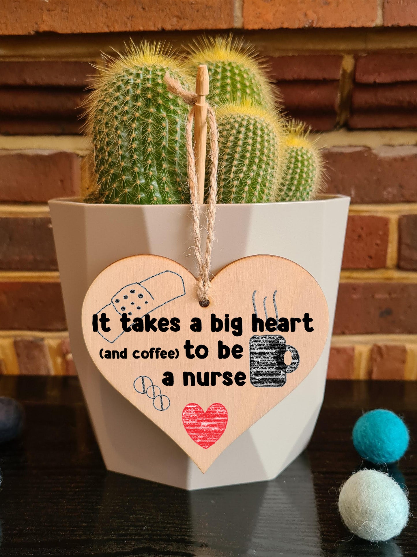 Handmade Wooden Hanging Heart Plaque Gift for a Great Nurse Funny Thank You Keepsake