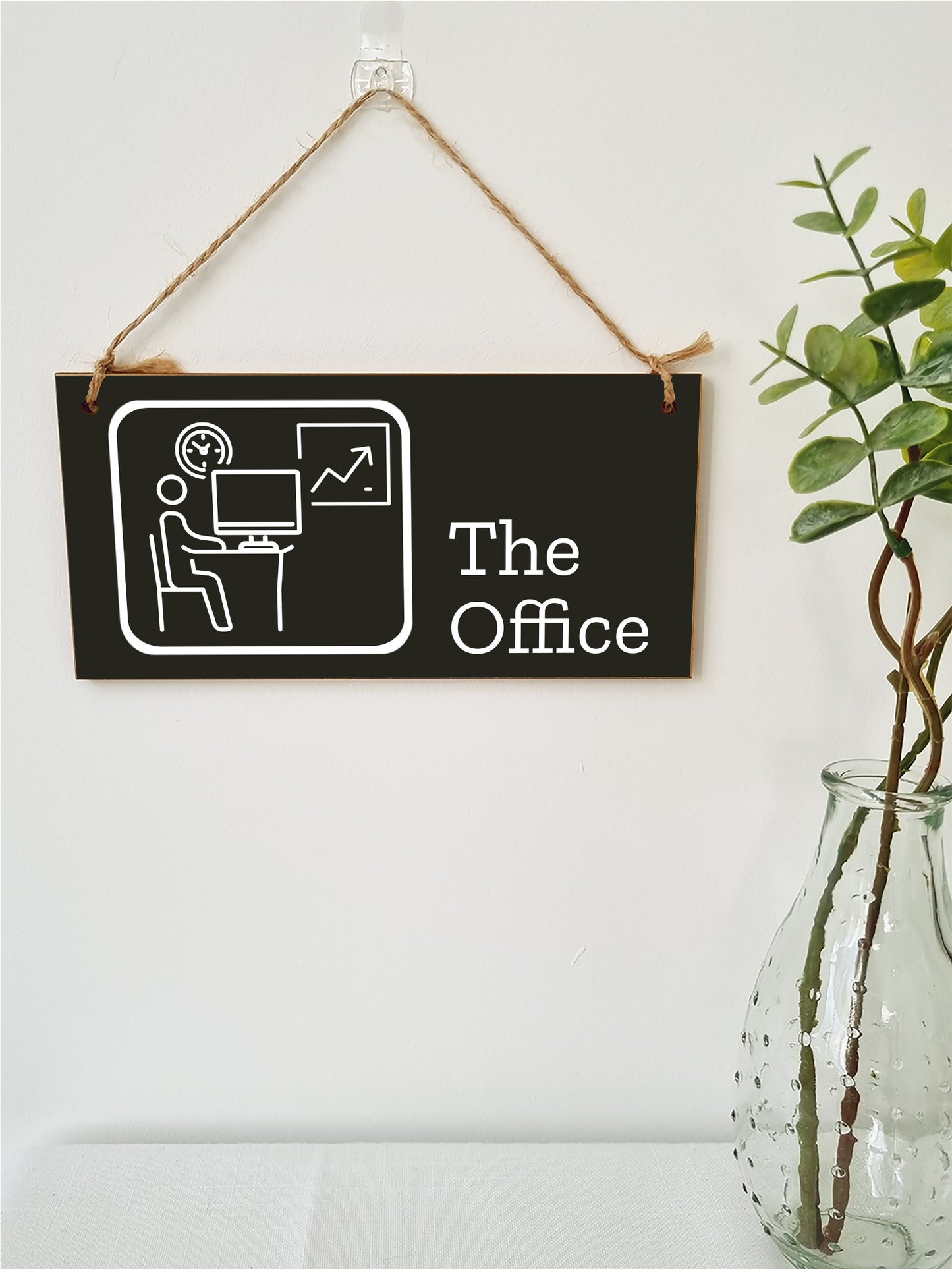 Handmade Wooden Hanging Wall Plaque The Office Funny Novelty Decorative Door Sign Icon Style for Home Office