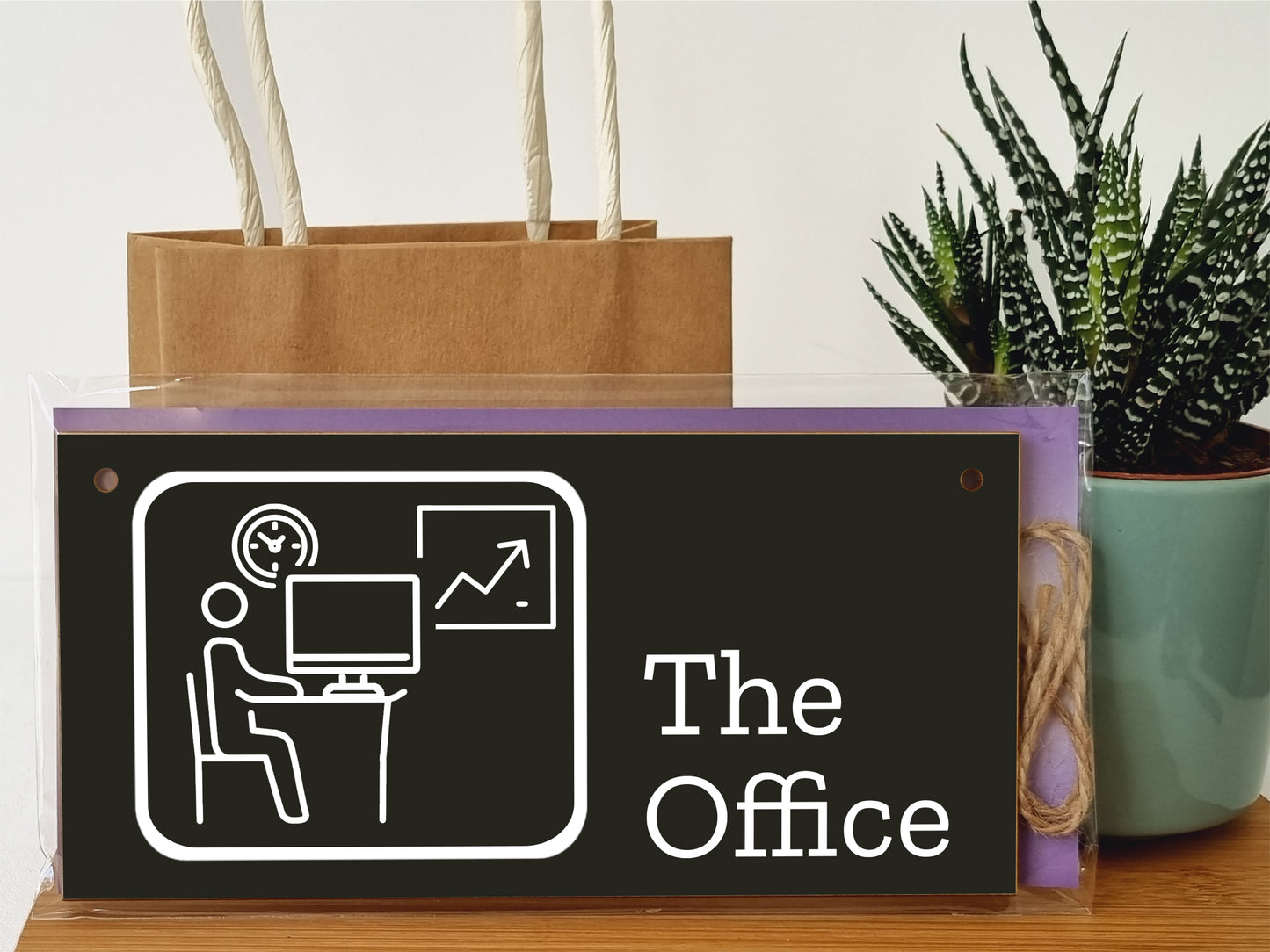 Handmade Wooden Hanging Wall Plaque The Office Funny Novelty Decorative Door Sign Icon Style for Home Office