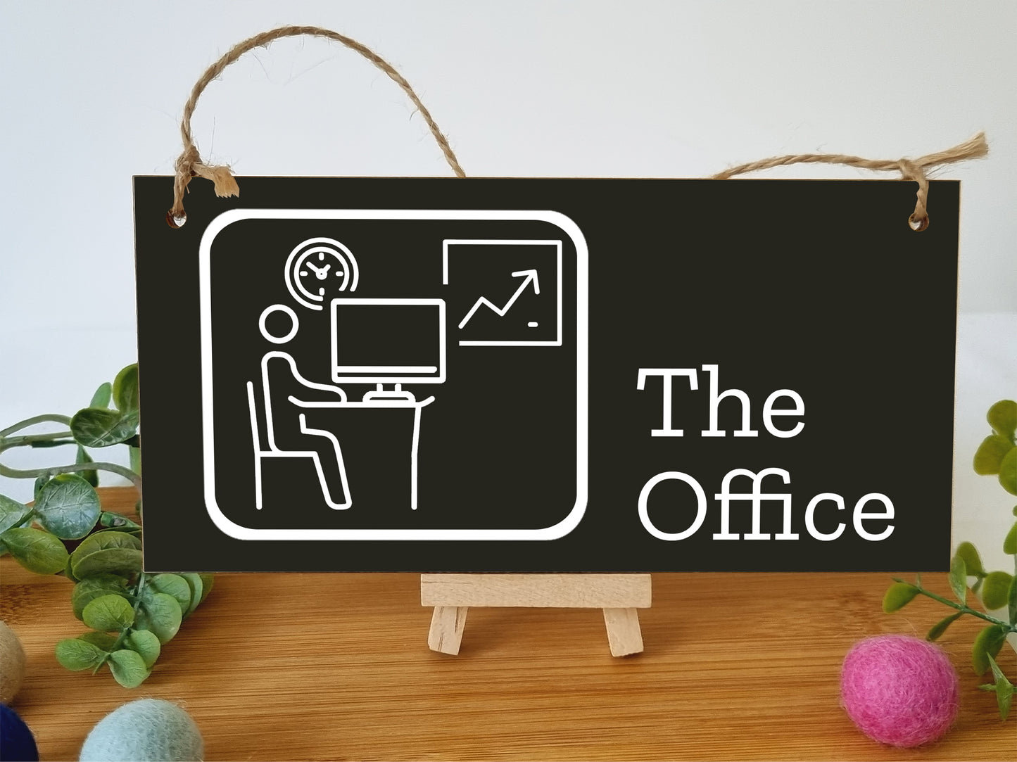 Handmade Wooden Hanging Wall Plaque The Office Funny Novelty Decorative Door Sign Icon Style for Home Office