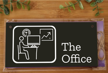 Handmade Wooden Hanging Wall Plaque The Office Funny Novelty Decorative Door Sign Icon Style for Home Office