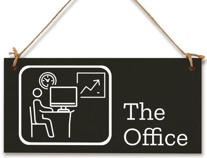 Handmade Wooden Hanging Wall Plaque The Office Funny Novelty Decorative Door Sign Icon Style for Home Office