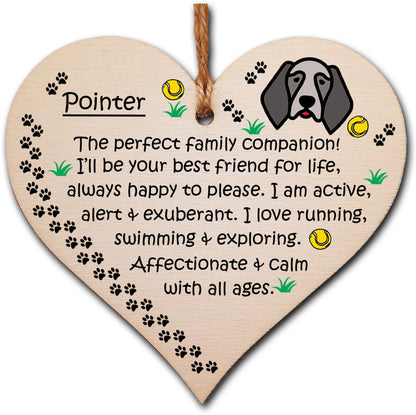 Handmade Wooden Hanging Heart Plaque Gift Perfect for Dog Lovers Pet Keepsake Novelty Decoration