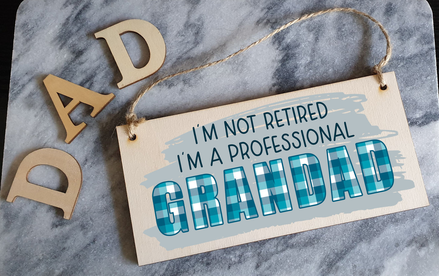 Handmade Wooden Hanging Wall Plaque Not Retired Professional Grandad Decorative Funny Retirement Gift Father's Day