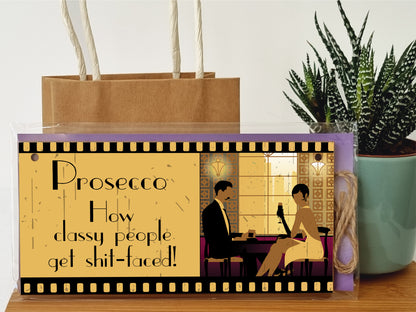 Handmade Wooden Hanging Wall Plaque Prosecco How Classy People Get Drunk Pun Novelty Sign for Home Bar Kitchen