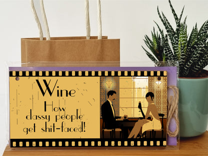 Handmade Wooden Hanging Wall Plaque Wine How Classy People Get Drunk Pun Novelty Sign for Home Bar Kitchen