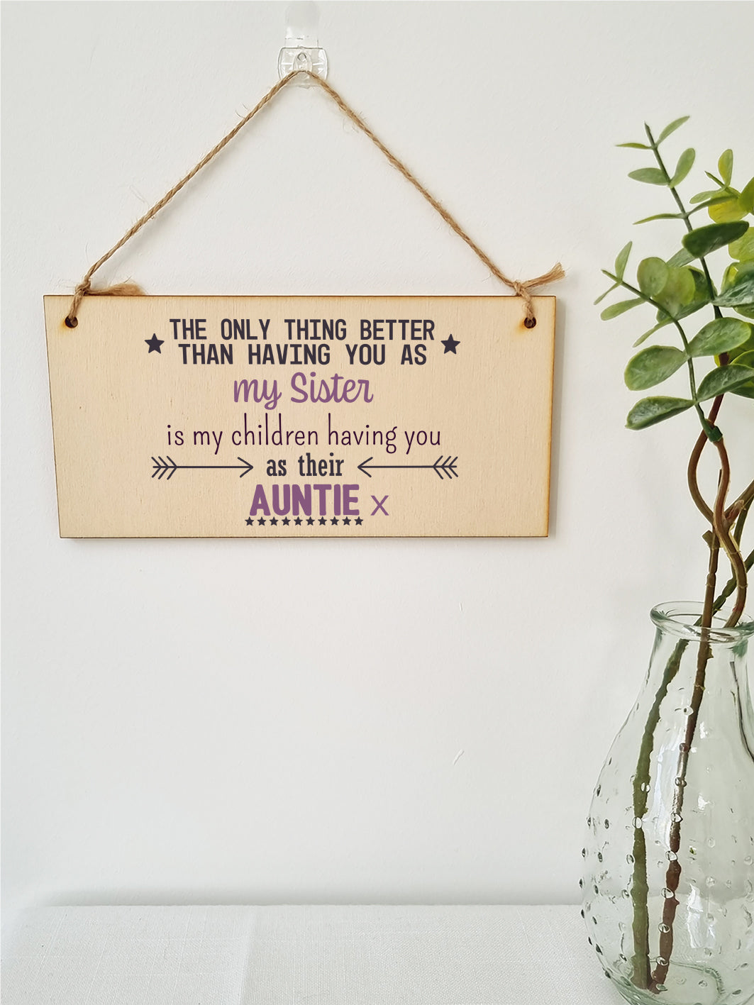 Handmade Wooden Hanging Wall Plaque Only Thing Better Sister Kids Auntie Decorative Sentimental Gift Family