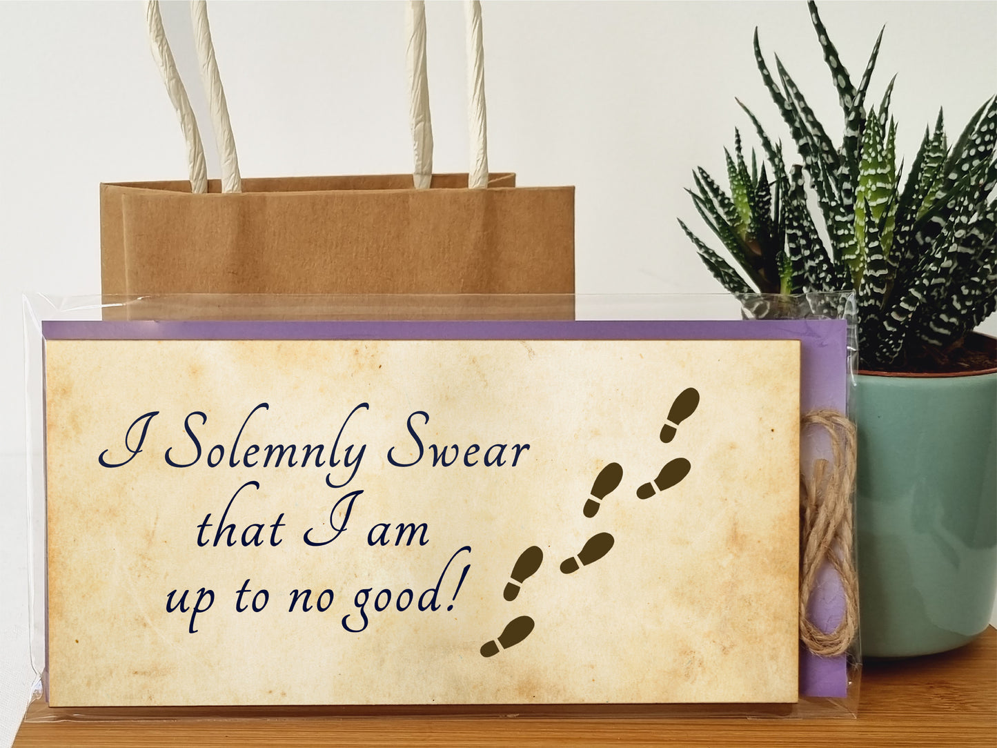 Handmade Wooden Hanging Wall Plaque I Solemnly Swear Up to No Good Fun Sign the Wizarding World