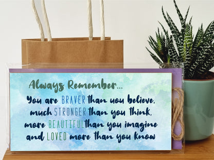 Handmade Wooden Hanging Wall Plaque Always Remember You Are Stronger Beautiful Loved Inspirational Friendship Gift