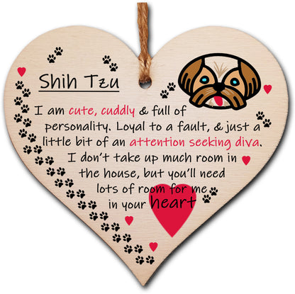 Handmade Wooden Hanging Heart Plaque Gift Perfect for Dog Lovers Pet Keepsake Novelty Decoration