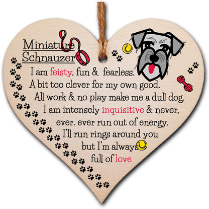 Handmade Wooden Hanging Heart Plaque Gift Perfect for Dog Lovers Pet Keepsake Novelty Decoration