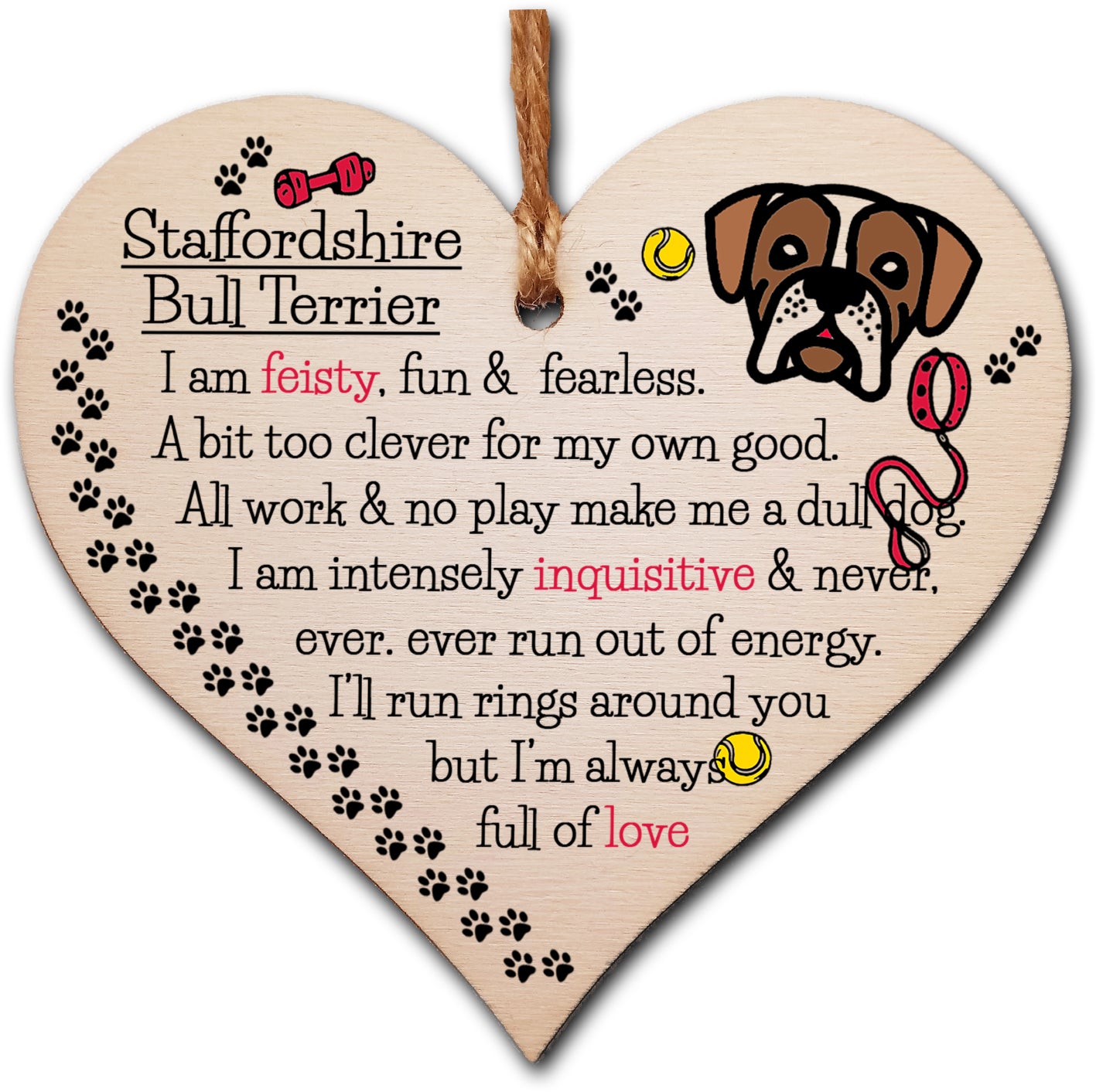 Handmade Wooden Hanging Heart Plaque Gift Perfect for Dog Lovers Pet Keepsake Novelty Decoration