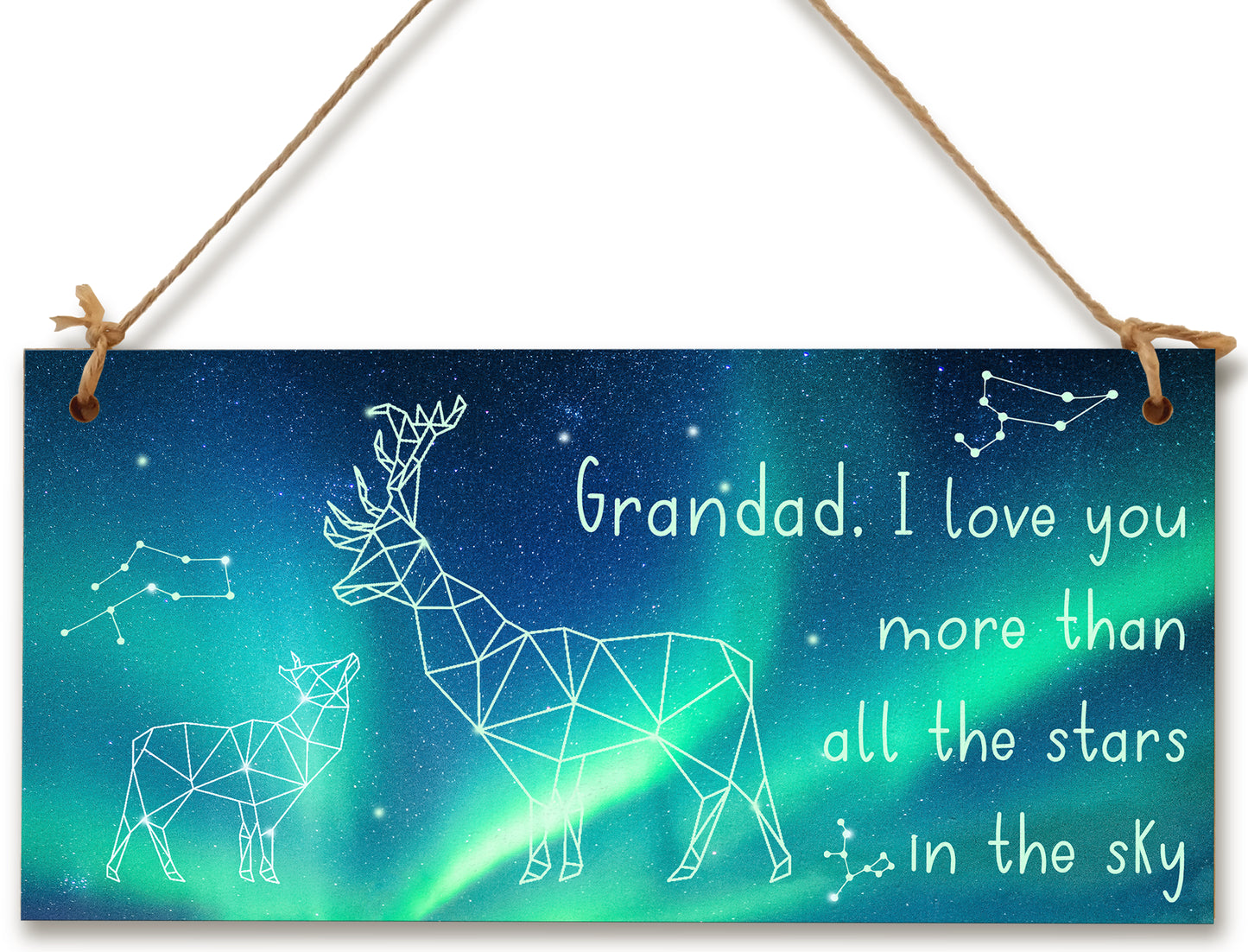 Handmade Wooden Hanging Wall Plaque Grandad Love You More than All the Stars Sentimental Gift Father's Day Man Cave