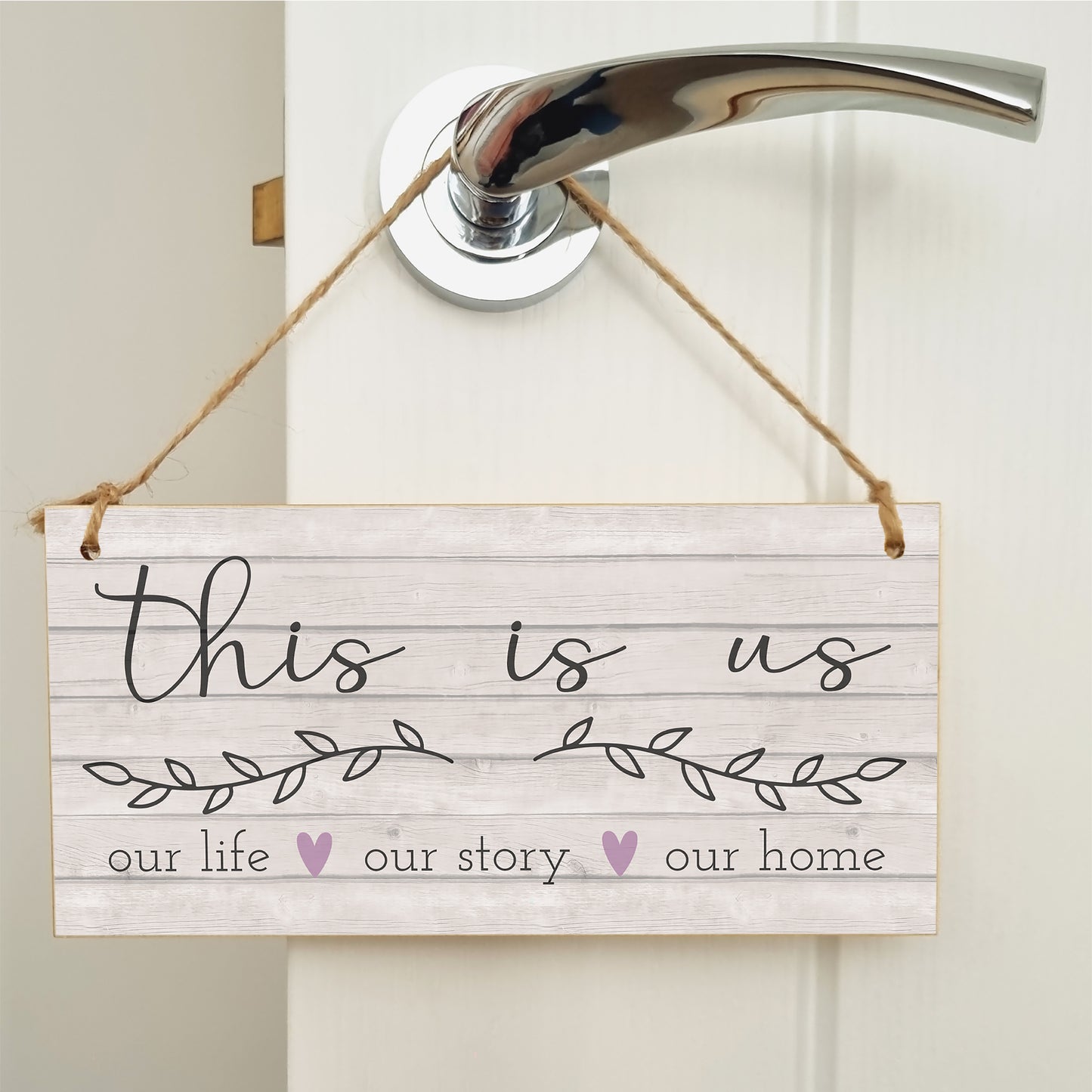 Handmade Wooden Hanging Wall Plaque This Is Us Our Life Our Story Our Home Sentimental Decorative Sign Family