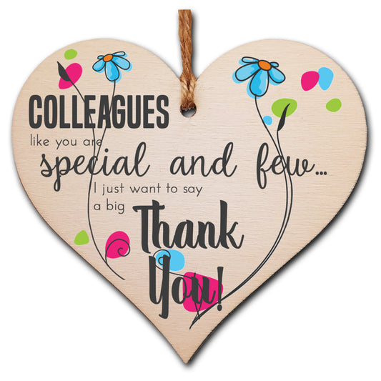 Colleagues Like You Special Thank You Hanging Heart Wooden Decoration Gift Leaving Work Card Alternative