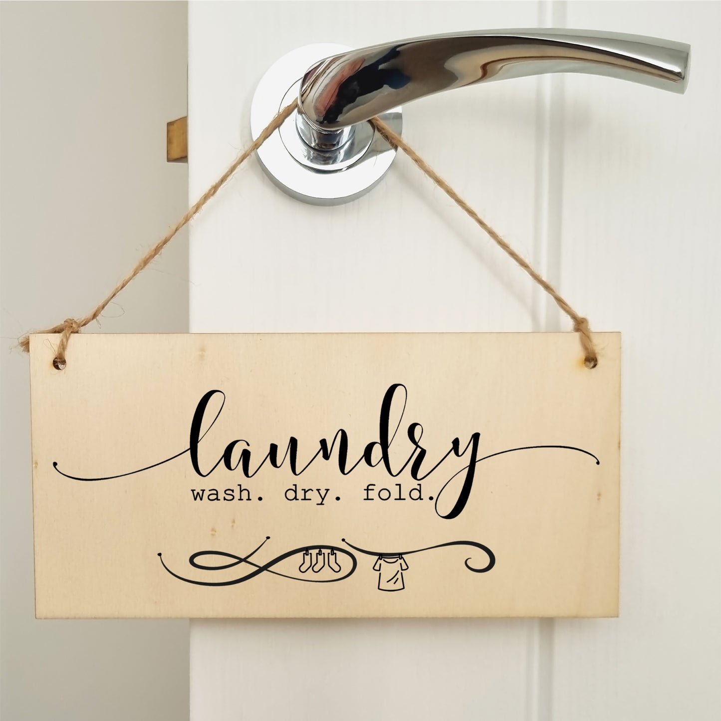 Handmade Wooden Hanging Wall Plaque Laundry Wash Dry Fold Funny Washing Decorative Sign for Utility Room