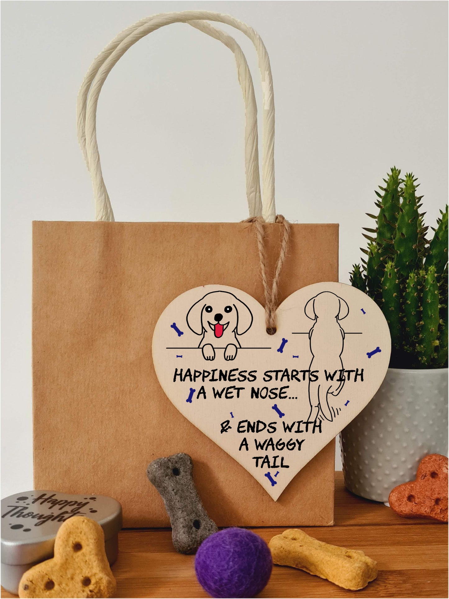 Handmade Wooden Hanging Heart Plaque Gift Perfect for Dog Lovers Pet Keepsake Novelty Decoration