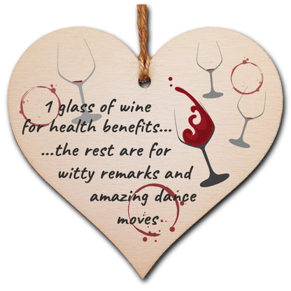 Handmade Wooden Hanging Heart Plaque Gift Wine Glass Dance Moves Funny Novelty Card Alternative Wall Hanger Bottle Decoration