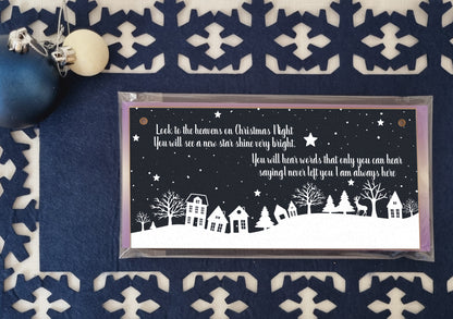 Look to the Heavens Star Shine Bright Remember Loved Ones at Christmas Sympathy Sign Handmade Wooden Hanging Wall Plaque Gift