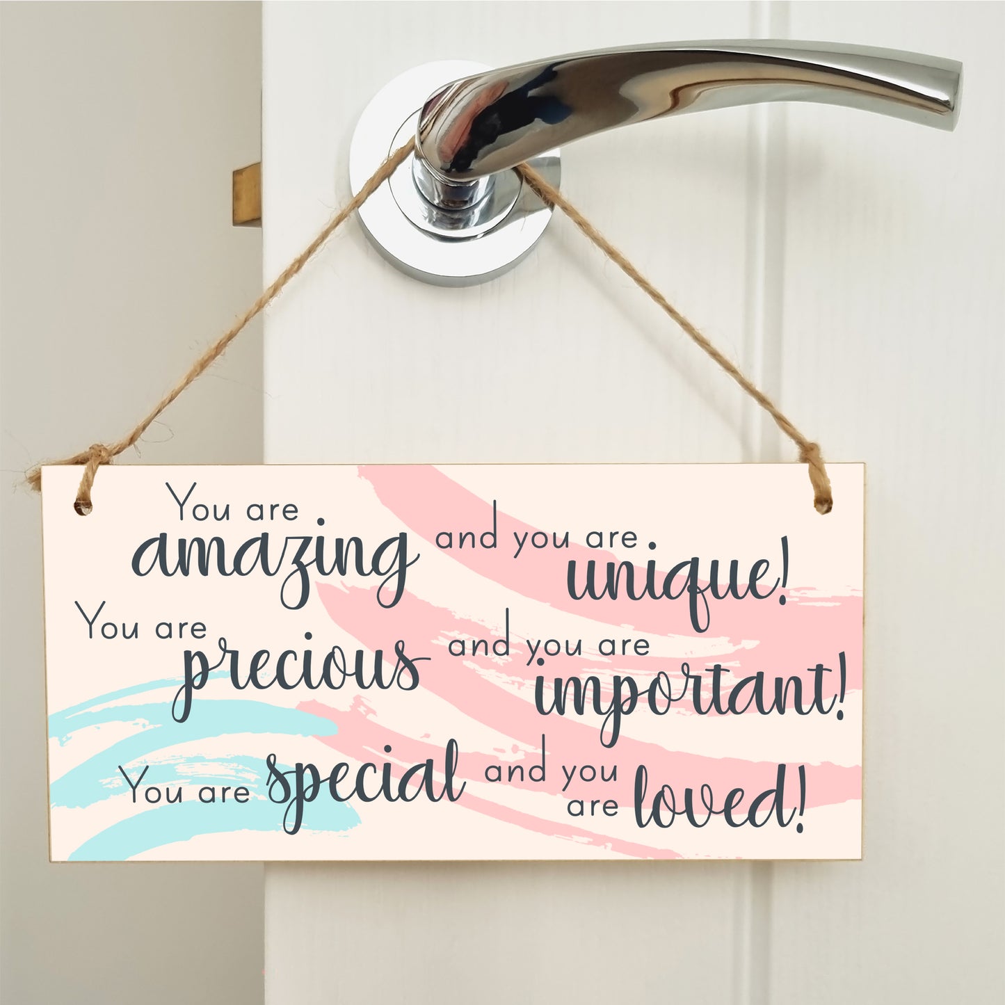 Handmade Wooden Hanging Wall Plaque You Are Amazing Unique Special Important Loved Inspirational Decorative Sign